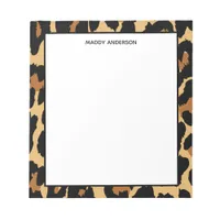 Leopard Cheetah Animal Print Pattern Monogram Notepad