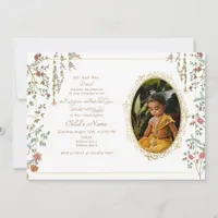 Annaprashan First Rice Ceremony Floral Photo Invitation