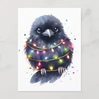 Adorable Raven Christmas Postcard