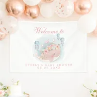 Nautical Whale Jellyfish Girl Baby Shower Welcome Banner