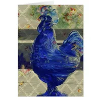 Blue Glass Roo Flower Pattern