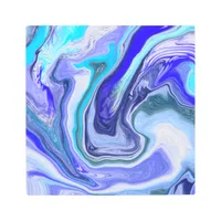 Blue and White Marble Fluid Art