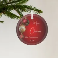 Red gold baubles Christmas decor Glass Ornament