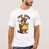 Cool Cat Enjoying Taco Tuesday T-Shirt