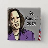 Go Kamala 2024 US Presidential Election Button