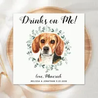 Custom Pet Wedding Open Bar Beagle Dog  Napkins