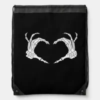Skeleton Heart Hands Classic Drawstring Bag