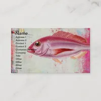 Pink Fish Mixed Media Business Card