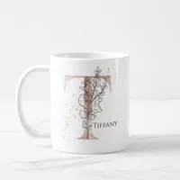 Monogram Initial Modern Letter T Boho Personalized Coffee Mug