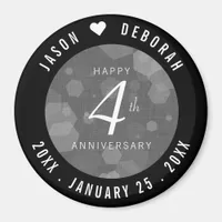 Elegant 4th Linen Wedding Anniversary Celebration Magnet