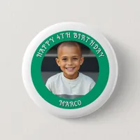 Personalized Age, Name and Photo Birthday  Button