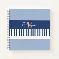 Monogram Piano Keys Musical Keyboard Music Lover Notebook