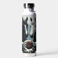 Festive Horses | Merry Christmas Water Bottle