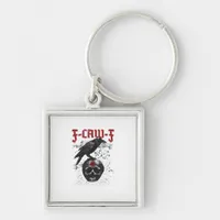 F-Caw-F Funny Halloween Crow Raven Gothic Humor Keychain