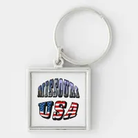 Missouri Picture and USA Text Keychain