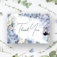 Blue Hydrangeas Watercolor Wedding Thank You Note