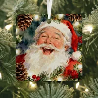 A Sweet Old-Fashioned Santa | Vintage Christmas Metal Ornament