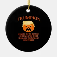 Anti Trumpkin Funny Halloween Ceramic Ornament