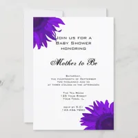 Purple Pop Art Sunflowers Baby Shower Invitation