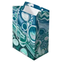 Turquoise Blue Teal Ocean Swirls Medium Gift Bag