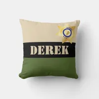 Sheriff Uniform With Gold Badge Personalised Throw Pillow