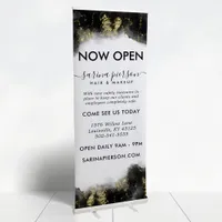 Black And Gold Modern Art Liquid Watercolor Ink Retractable Banner