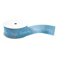 Happy Birthday Blue Grosgrain Ribbon