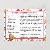 Gingerbread Man Cookie Christmas Recipe Postcard