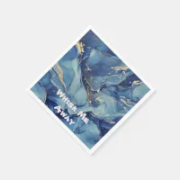 Whisk me away Blue Marble Monogrammed | Napkins