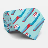 Dentist Blue Toothbrush Dental Hygienist Novelty Neck Tie