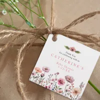 Pink Watercolor Wildflower Thank You Favor Tags – 