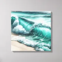 Turquoise Ocean Wave Canvas Print