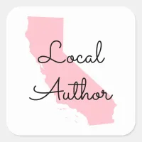 Custom Colors California Local Author Square Sticker