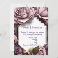 Elegant Rose Wedding Invitations