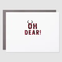 Funny Attitude Oh Dear Plaid Deer Creative Design Car Magnet