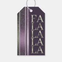 Purple Green  Christmas Fa La La Pattern#27 ID1009 Gift Tags