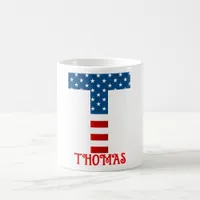 4th Of July Monogram Personalized Coffee Mug