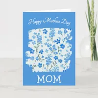 Mom Blue Forget Me Nots | Mothers Day Greeting Holiday Card