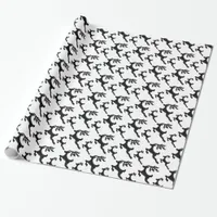 Simple Reindeer Black and White Silhouette Wrapping Paper