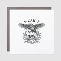 F-Caw-F Funny Crow Halloween Vintage Design Car Magnet