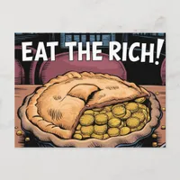 A Pie Full of Gold Coins Eat the Rich Postcard