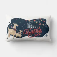 Merry Christmas Adorable Reindeer Lumbar Pillow