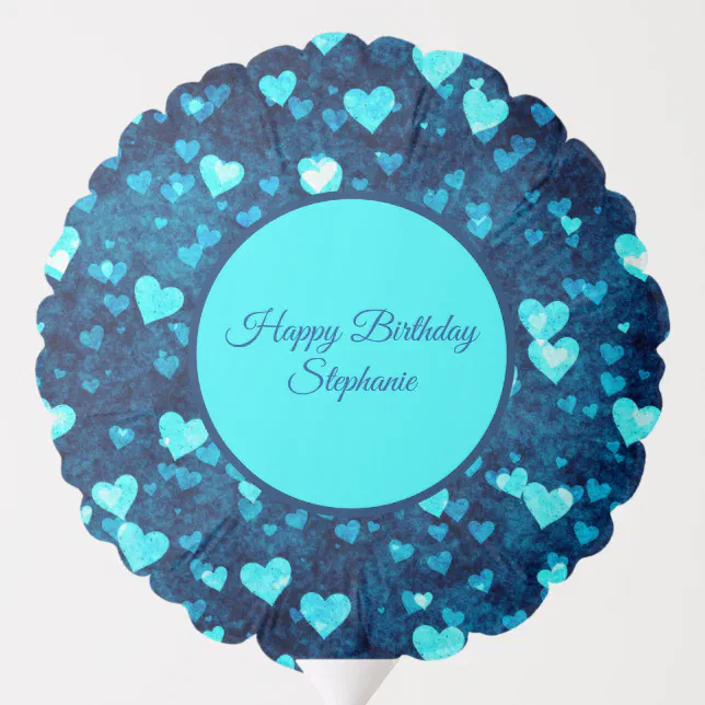 Vivid Blue Hearts Balloon