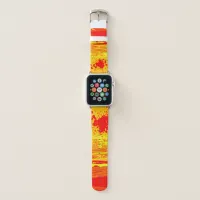 Splatter Art Citrus Orange Yellow Abstract Art  Apple Watch Band