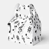 Abstract Composer Musical Notes Pattern Favor Boxes