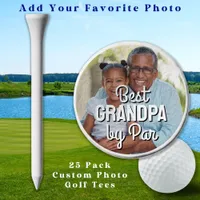 Best GRANDPA By Par Father's Day Custom Photo Golf Tees