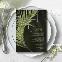 Jewel Palm Leaf Wedding Green ID830 Menu