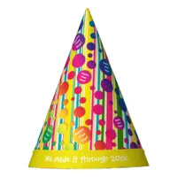 [Beatnik Bubbles] Retro Polka Dot Striped Yellow Party Hat