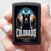 Fearless Grizzly Colorado Logo Design Zippo Lighter