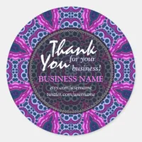 Business Thank You Tribal Pink + Purple sticker